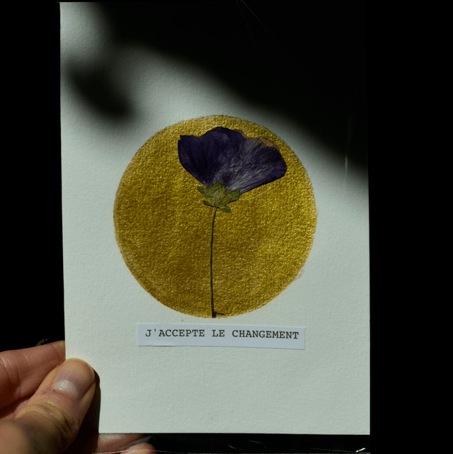 carte postale • j'accepte le changement
