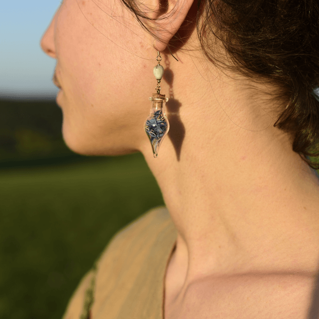boucles d’oreilles fioles bleuet