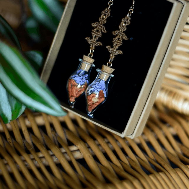 boucles d’oreilles fioles dagga & lotus