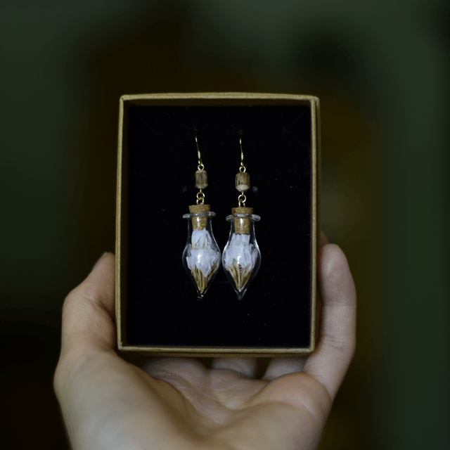 boucles d’oreilles fioles statice & tulsi
