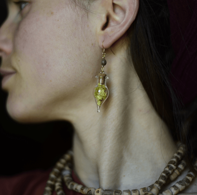 boucles d’oreilles fioles hélichryse 