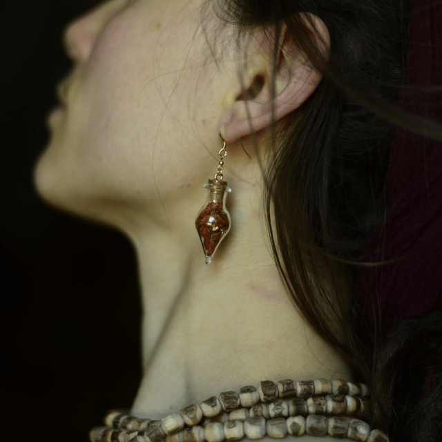 boucles d’oreilles fioles wild dagga & feuille d’or