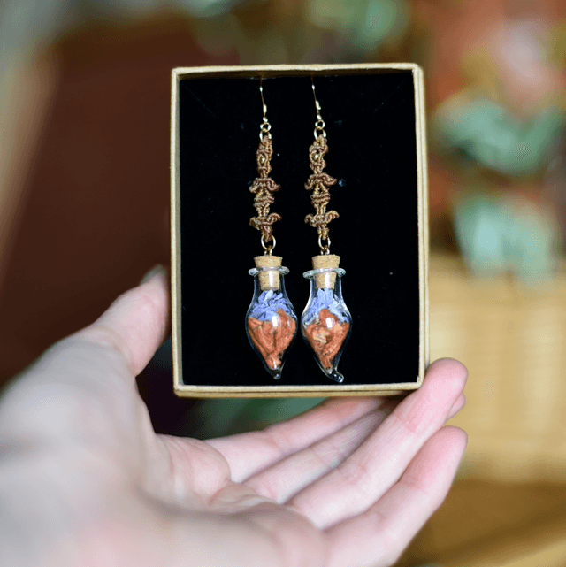 boucles d’oreilles fioles dagga & lotus