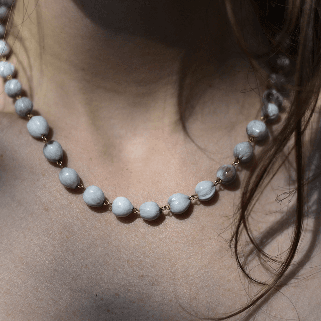 collier Job bleutée 