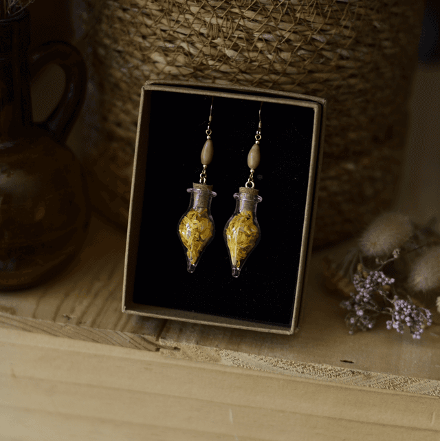 boucles d’oreilles fioles calendula