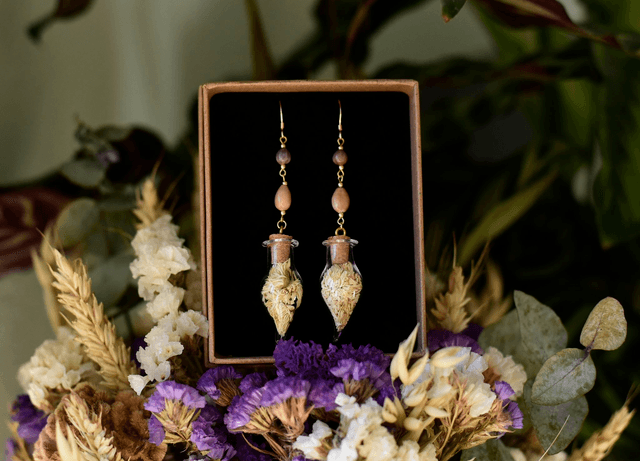 boucles d’oreilles fioles camomille